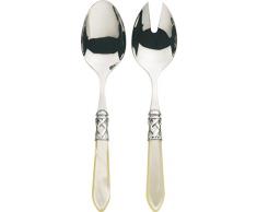 Casa Bugatti ALCAM-N4214/15 Alladin Ivory Ensemble de couverts pour servir la laitue, Ivoire