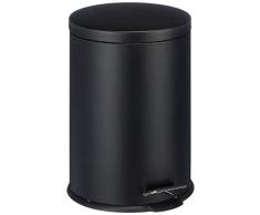 MSV 100268 Poubelle Metal Noire 20 litres, Acier, 2 cm