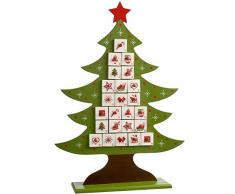 WeRChristmas Décoration de Noël Arbre de Noël Calendrier de lAvent en Bois, Multicolore, 53 cm