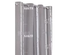 Rideaudiscount Rideau Coton à 8 Oeillets 140x240 cm Gris
