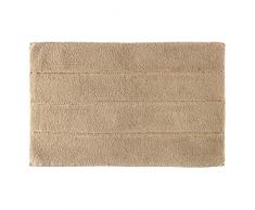 iDesign Stripe tapis de bain doux, sortie de douche rectangulaire en coton, beige