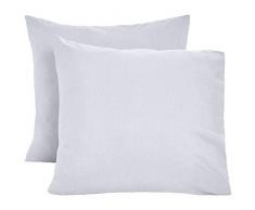 AmazonBasics Lot de 2 taies doreiller en microfibre chinée 65 x 65 cm - Bleu marine doux