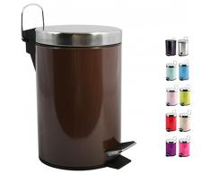 MSV 100512 Poubelles Ã Â´pedale 3 litres en Chocolat, Plastique, 25x25x35 cm