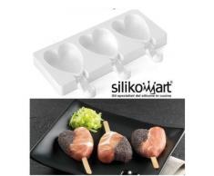 Silikomart 22.343.87.0065 GEL03M Moule Ã Esquimaux Forme CÅur Silicone Blanc