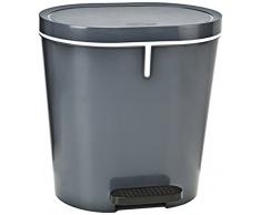 Denox 24190.790 Poubelle à Pédale Sanitaire Ovale, 8 L, Anthracite, Polypropylène, Unique