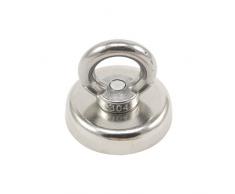Magnet Expert® F4MA48M8-EYE-1 Tirez dâAimant de néodyme de Fixation avec Boulon M8-90kg Diamètre 48mm, Argent