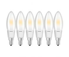 Osram Ampoule LED Filament, Forme flamme, Culot E14, Dimmable, 5W Equivalent 40W, 220-240V, dÃ©polie, Blanc Chaud 2700K, Lot de 6 piÃ¨ces