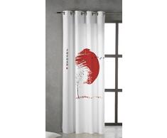 Tsuki Hinata Rideau avec Åillets métalliques Motif Japonais Zen 150 x 260 cm
