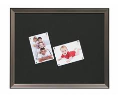 Deknudt Frames S45FD2M Cadre Photo avec Filet Panneau MagnÃ©tique 8 Aimants RÃ©sine ArgentÃ©/Noir 30 x 40 cm