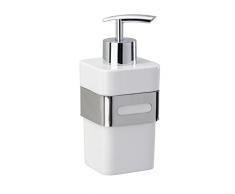 WENKO 22772100 Distributeur de savon Premium Plus, Acier Inoxydable, 7 x 15,5 x 9 cm