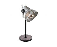 EGLO 49718 Lampe de table, Acier, Bois, E27, 40 W, Noir, Marron