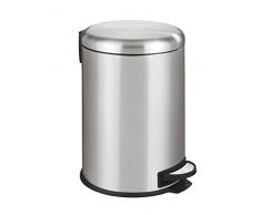 Wenko 22704100 Poubelle à pédale en Acier Inox Leman Easy Close - 20 L - Inox Satiné