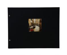 Goldbuch Album Photo Tendance, Bella Vista, 39 X 31 Cm, 40 Noires Pages avec Intercalaires En Verre, Extensibles, Noir 28977
