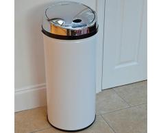 Jean-Patrique ustensiles de cuisine en acier inoxydable 45L Handsfree Capteur automatique mains libres poubelle ronde | Mains, pédale - gratuit | Technologie de détection de mouvement infrarouge - noir