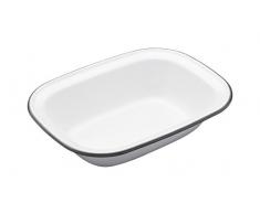 Kitchen Craft LNENOBPIE22 Plat Ã Tarte Living Nostalgia Ovale 22cm Blanc/Gris, Porcelain, 9 x 12 x 16 cm