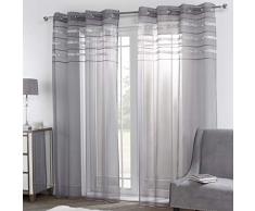 Sienna Fenêtres-Draperies, Voilage Diamant, Gris Charbon, 55 Wide x 87 Drop