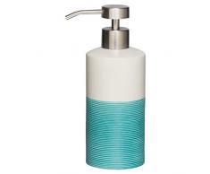 Sealskin Distributeur de Savon Doppio Porcelaine Accessoire de Salle de Bains, Porcelaine, Aqua, 6.7 x 8.5 x 18 cm