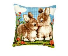 Vervaco, Kit Coussin Point De Croix, Lapins, Multi-Couleurs