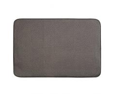 InterDesign iDry tapis de sechage, trÃ¨s grand tapis Ã©gouttoir vaisselle en polyester, tapis Ã©vier fin pour un sÃ©chage rapide, moka/ivoire