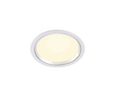 SLV Spot LED encastrable à 28 W, SMD â 100 °, 3000 K, Blanc 160481 rond 60/3