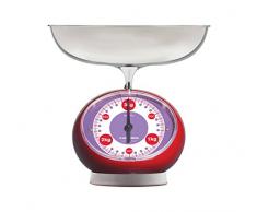 Abeba VV14133 Balance de Cuisine Tix en Rouge, Acier Inoxydable, 45x35x25 cm