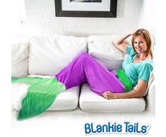 Blankie Tails The Original Couverture Queue de sirÃ¨ne avec Luxueuse Queue de sirÃ¨ne en Polaire Minky pour Enfants Violet/Fruits de mer