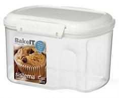Sistema SI1230 Boîte Alimentaire 1,56l avec Tasse à mesurer en Blanc, Plastique, 45x35x25 cm