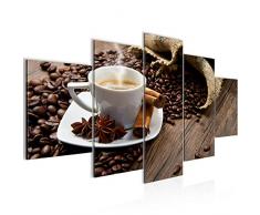 Tableau decoration murale CafÃ© - XXL Impression sur Toile Salon Appartment 5 Parties - prÃªt Ã accrocher - 501853a