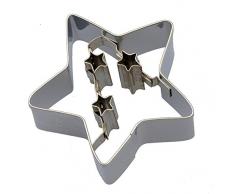 Birkmann 191594 Emporte-pièce Etoile de Noël 6,5cm en Acier Inoxydable, Argent, 6,5 x 6,5 x 2 cm