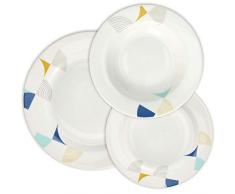 Tognana Service de table 18 pièces Beverly, Porcelaine, multicolore