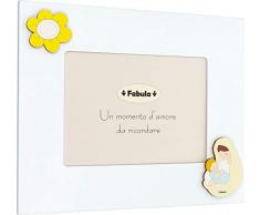 Fabula Cadre de Table laqué avec Applications en Bois Naturel « Madonnina Manto Ivoire » pour Photos 10 x 15 cm Horizontale, Multicolore, 10 x 15 cm