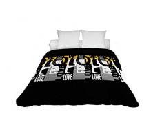 Soleil docre Lovers Couette, Polycoton, Noir, 220 x 240 cm