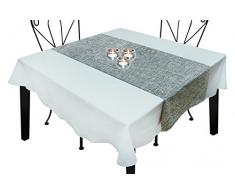 Soleil docre Bella Chemin de Table, Polyester, Gris, 40x140 cm