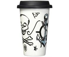 Sagaform 5017102Â Mason Tasse Ã cafÃ©, Porcelaine, 9Â x 9Â x 15Â cm, blanc/noir/bleu