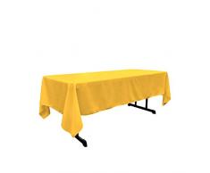 La Nappe Rectangulaire en Lin Polyester en Popeline, Polyester, Yellow Dark, 152.4 x 320 x 0.04 cm
