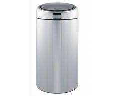 Brabantia 390821 Poubelle Touch Bin avec Seau en Plastique, 45L - Inox Brillant