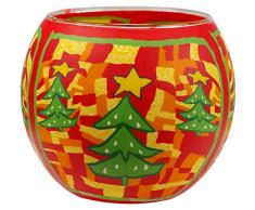 Him CC07 photophore Verre Red Green Christmas Tree, Multicolore