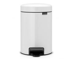 Brabantia 112126 Poubelle à Pédale Newicon avec Seau en Plastique, 3 L - Blanc