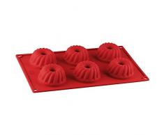 Dr. Oetker 1270 Moule Ã kouglof Mini Flexxibel Silicone 6 Coupes 30x17,5x4,5 cm Rouge, 30 x 17,5 x 4,5 cm