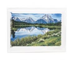 Papier Maison Artist Series Photo Carte avec enveloppe Grand Tetons, Acrylique, Multicolore, 2 pièces