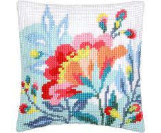 Vervaco Kit Coussin au Point de Croix Fleur