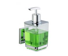 WENKO 22683100 Distributeur de savon Quadro Vacuum-Loc, ABS/Acier Inoxydable, 7,5 x 16 x 10 cm