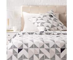 AmazonBasics Parure de lit avec housse de couette en satin, 140 x 200 cm / 65 x 65 cm x 1, Fusion diamant