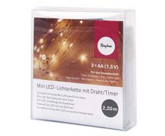 Rayher Hobby Mini Guirlande Lumineuse LED avec Fil/Minuteur, Divers, lumière Jaune, 1,15 x 0.78 x 0.23 cm