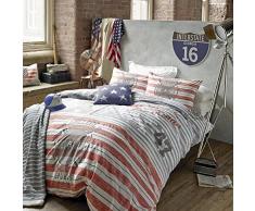 American Freshman King Size 52% polyester/48% Coton Varsity Multi de lit, Multicolore