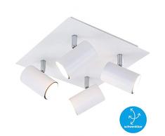 Briloner Leuchten 2857-046 Plafonnier 4 Ampoules GU10 Max. 40 W, Blanc, métal, WeiÃ