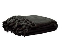 Enjoy Home P021VS130180 Plaid Flannel avec Franges Vison, Polyester, 55x30 cm