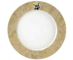 Berghoff 3800013 4 X Assiette Ronde, Porcelaine, Jaune, 21,5 x 23 x 7,5 cm