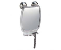 InterDesign Forma miroir de rasage, miroir à maquillage anti-buée en acier inoxydable et plastique avec ventouses verrouillées, transparent / argenté mat