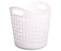 Iris Ohyama, Panier / corbeille Ã linge en matiÃ¨re souple - Flexible Basket - SKB-350, polyÃ©thylÃ¨ne, blanc, 30 L, 35 x 35 x 35 cm